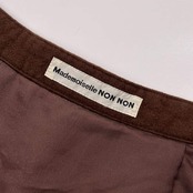 Mademoiselle NON NON マドモアゼルノンノン 前開き ボタン ベロア 膝丈 タイト スカート M/ブラウン系 レディース パパス