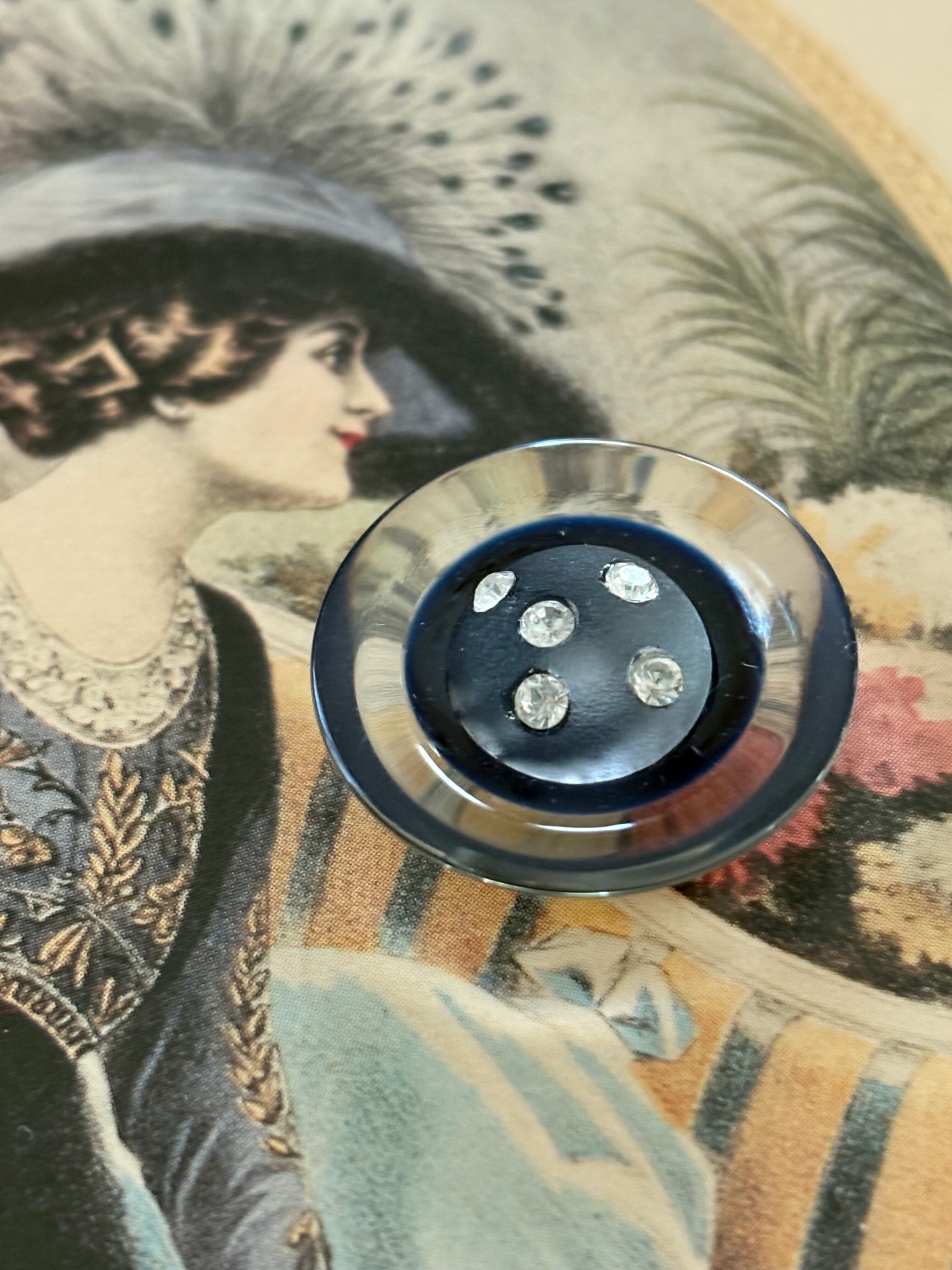 24mm Japaneseヴィンテージボタン 樹脂ボタン ストーン クリア グレー フロスト アクセサリーパーツ デコレーション材