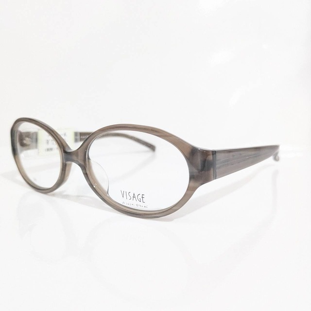 【VISAGE】オーバルセルフレーム　ブラウン