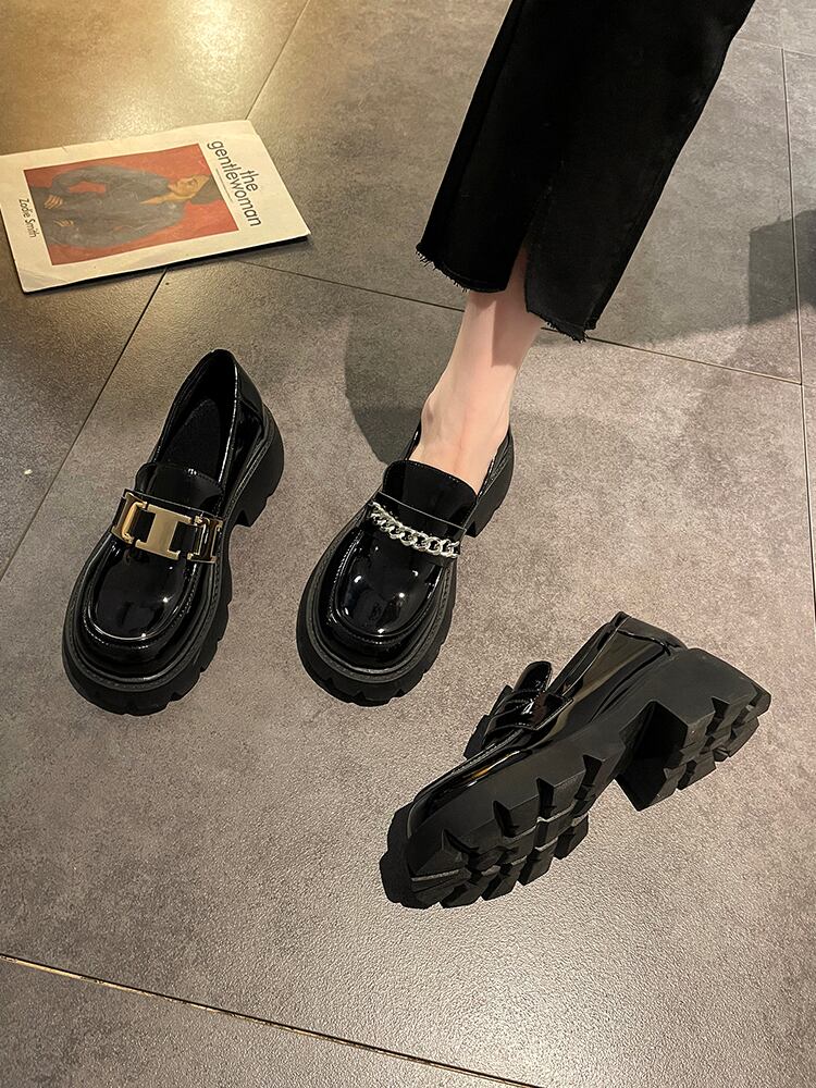 オータムレッドスタイルレザー 靴 シューズ 秋物 部族の婦人靴20701639444