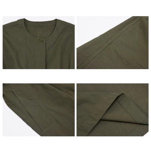 リボンベルト付きグリーンAラインワンピース W01352