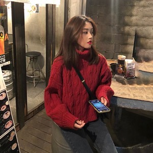 ケーブル編みざっくりタートルニット　AJ11009-2631