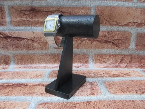 腕時計スタンド 腕時計スタンド 自作 腕時計スタンド おしゃれ 腕時計スタンド 高級 オールブラック2本掛け少し背が高い腕時計スタンド