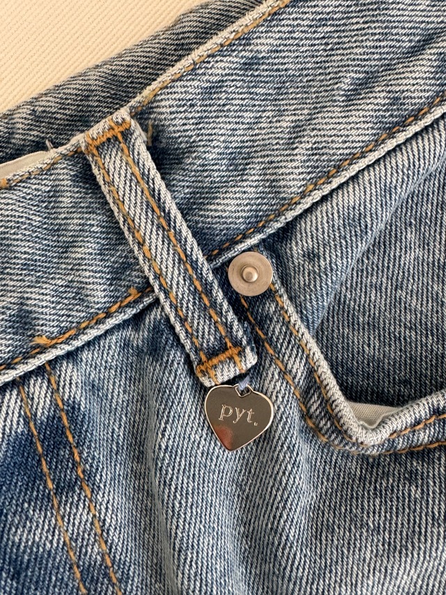 (即納) pretty young thing / Social medium denim pants 1color Ssize
