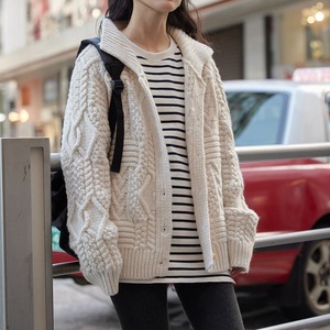 button-front cable knit cardigan J00032