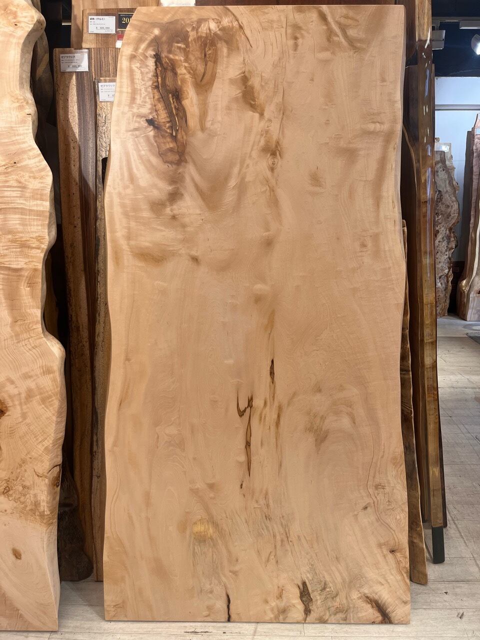 栃（トチ）_1900×1005-890-750×49_浅草本店_テーブル天板/一枚板