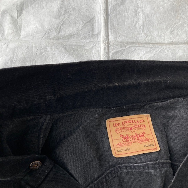 Levi's リーバイス デニムジャケット 90s USA製 70507 後染め ブラックデニム ヴィンテージ古着 XXL 画像14