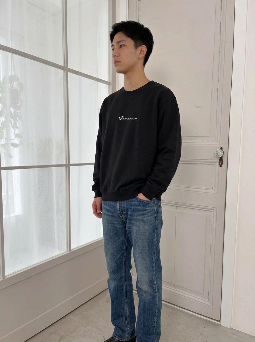 受注生産・株の買い時オフィシャル「Momentum スウェット・ブラック