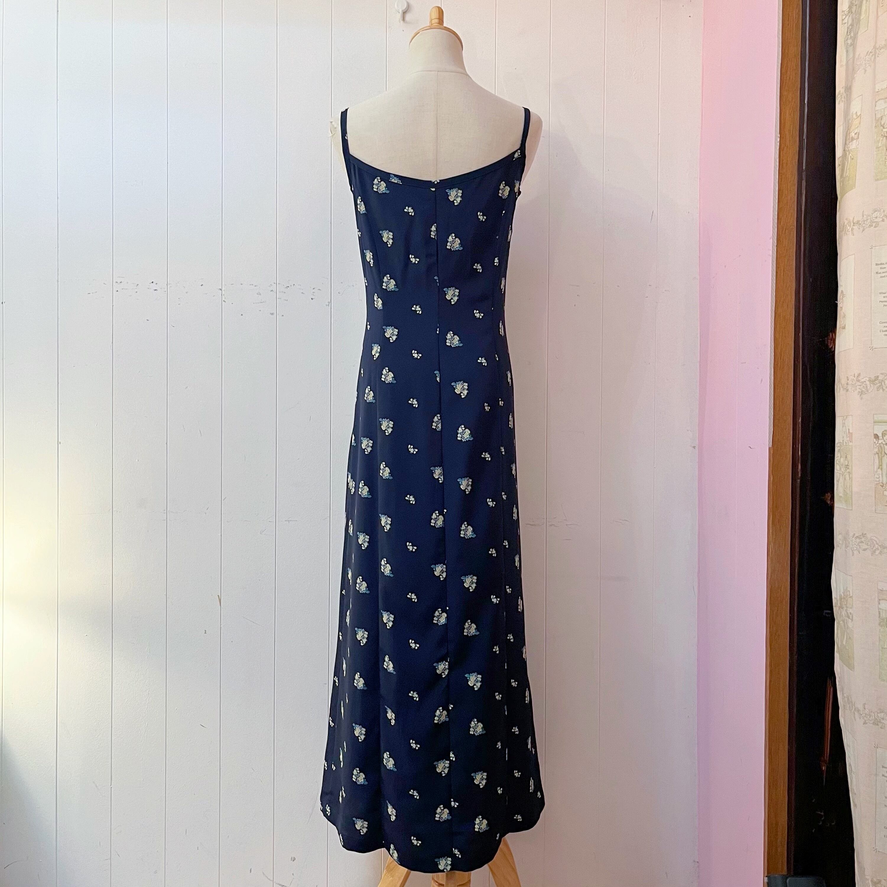 mini flower navy camisole one-piece