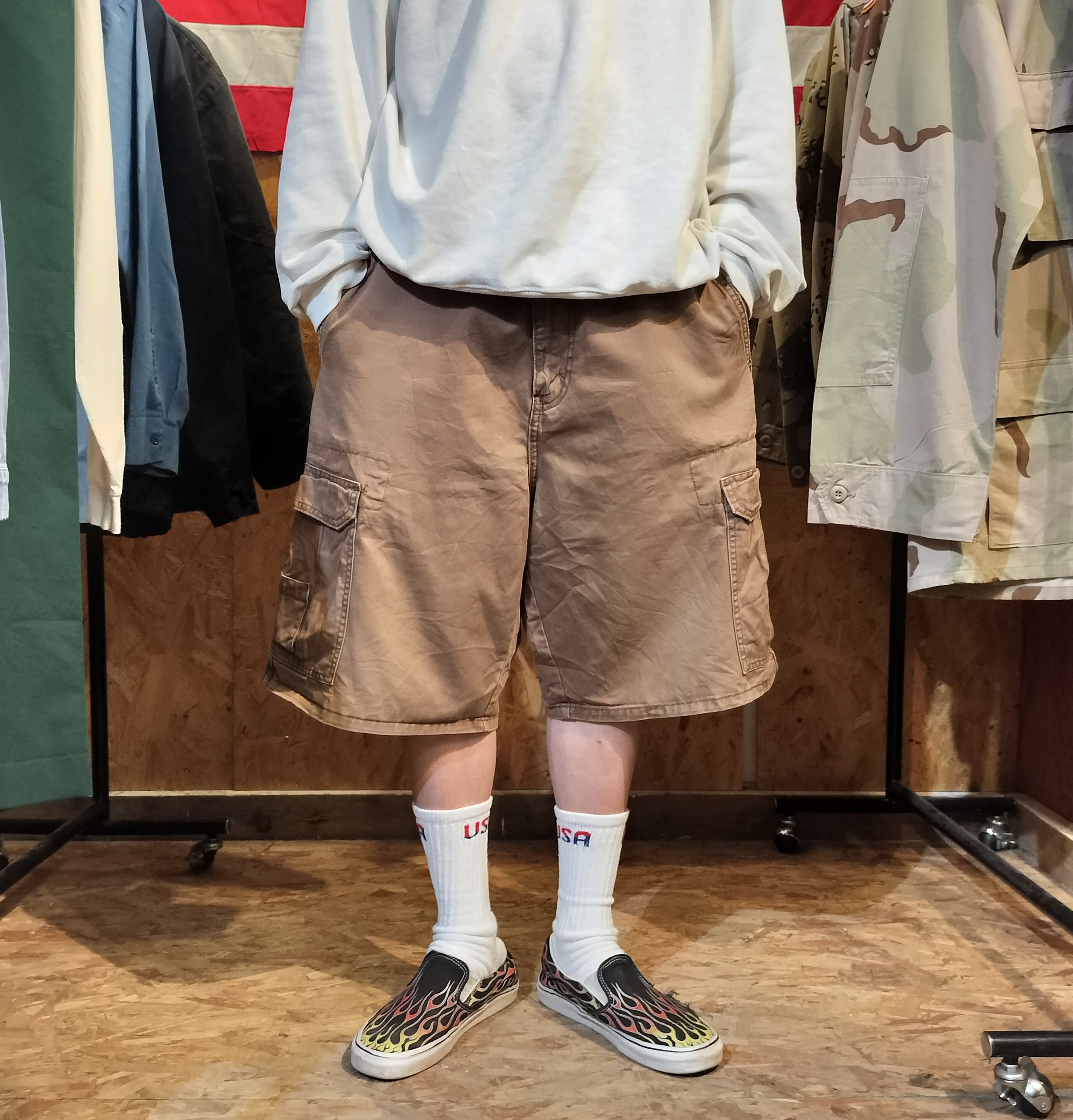 Used ショートパンツ◆w36 U.S. POLO ASSN ブラウン カーゴショーツ◆USA古着 ヴィンテージ