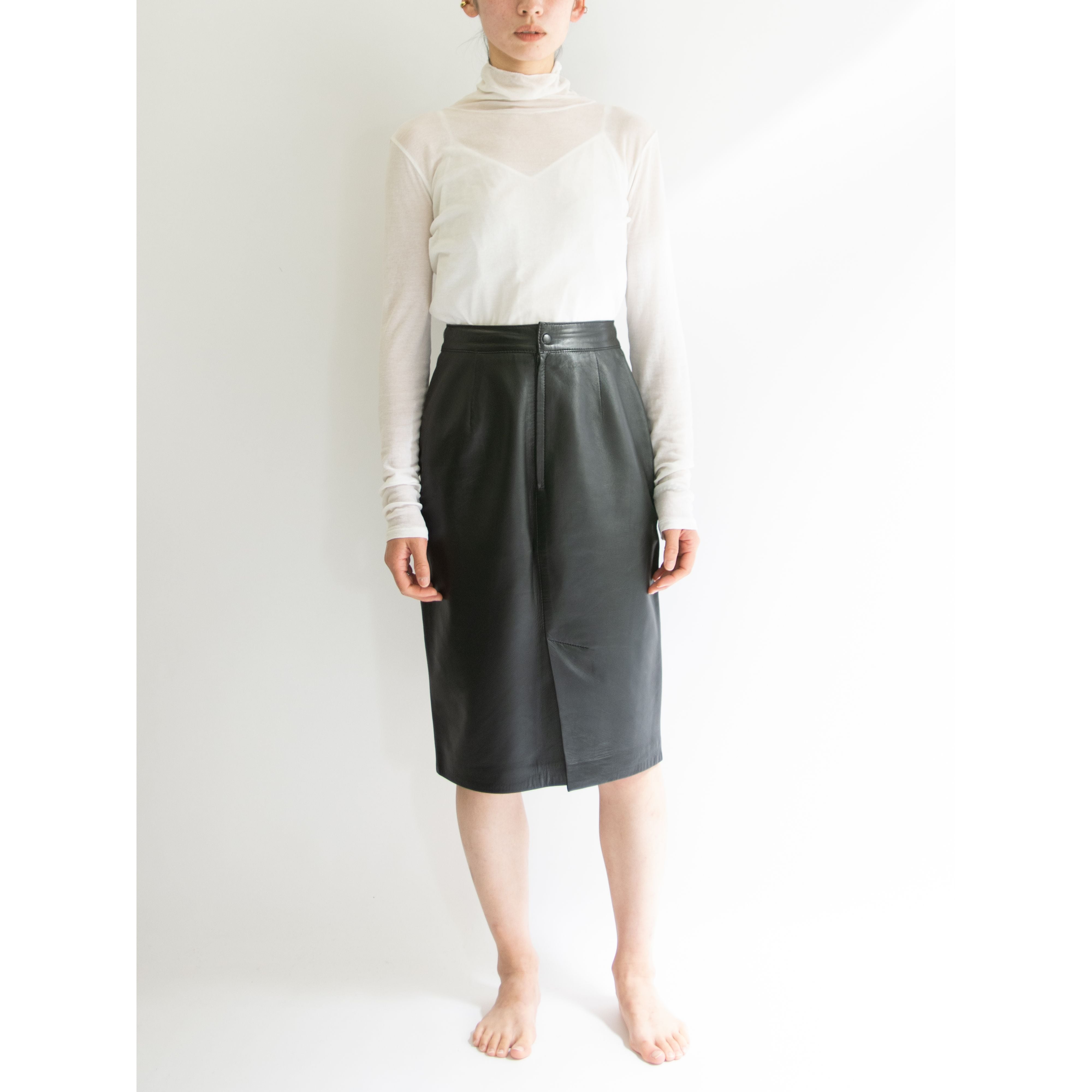 【CUCHET】Made in Spain Merino Lamb Leather Skirt（スペイン製 メリノラム レザースカート）