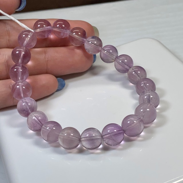 6.レアカラー☆ライトカラーパープルフローライト ブレスレット