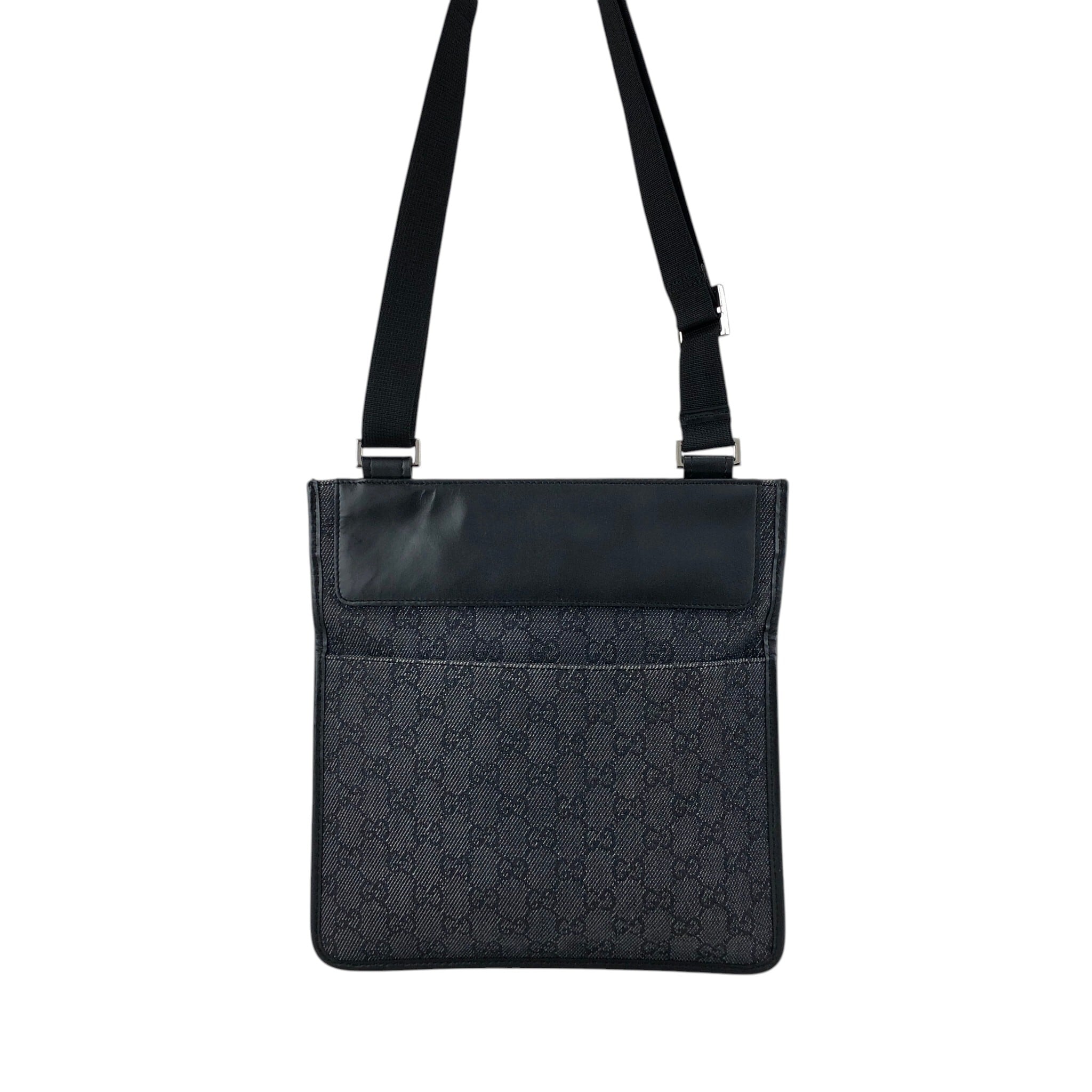 GUCCI グッチ ショルダーバッグ GGキャンバス×レザー ブラック 【公式
