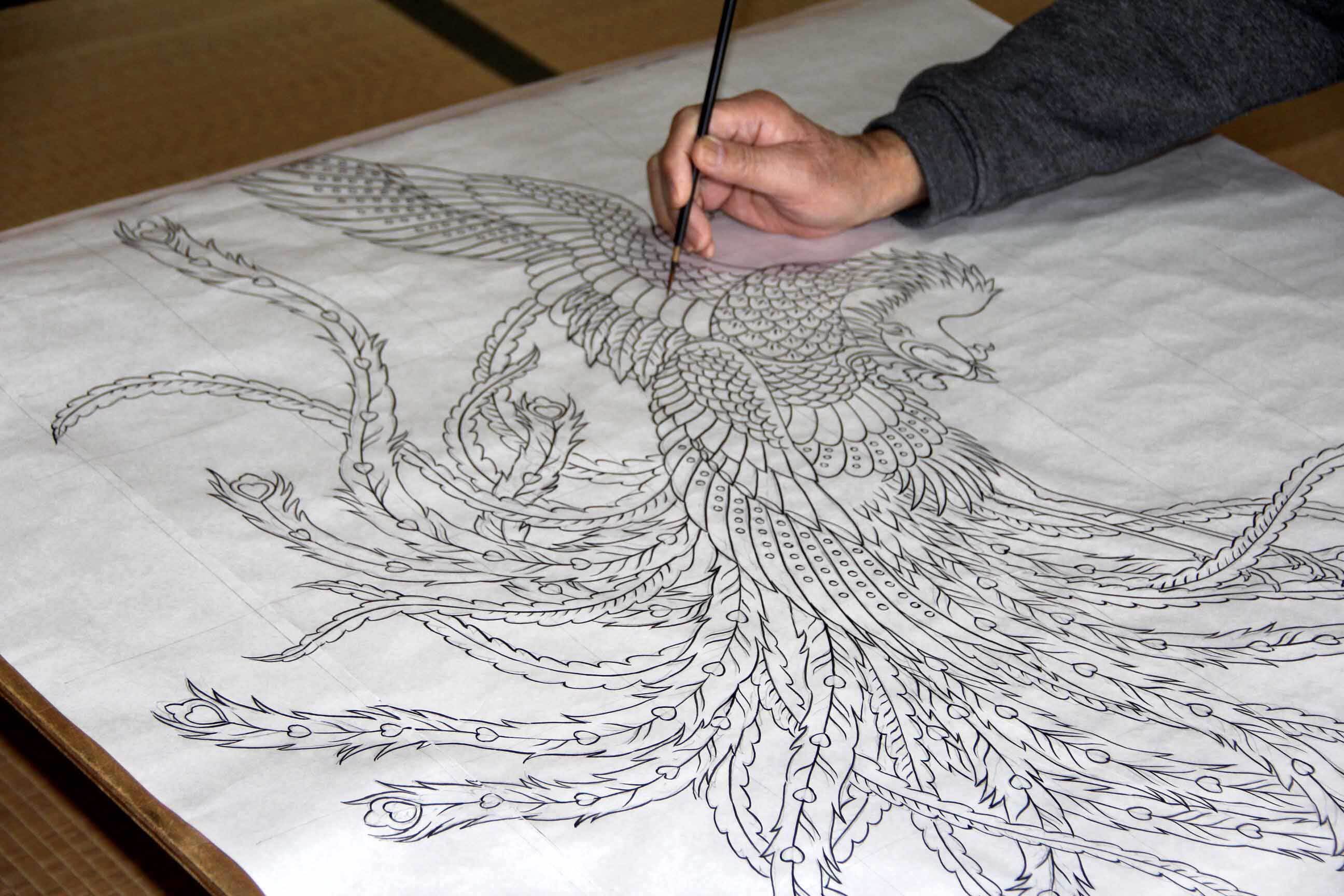 鳳凰の絵「悠久」染め絵 | PAY ID