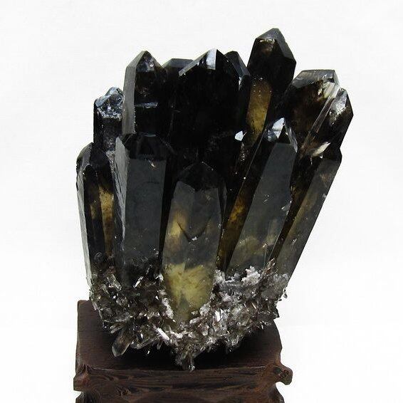 モリオン クラスター 黒水晶 原石 台座付属 一点物 182-8426