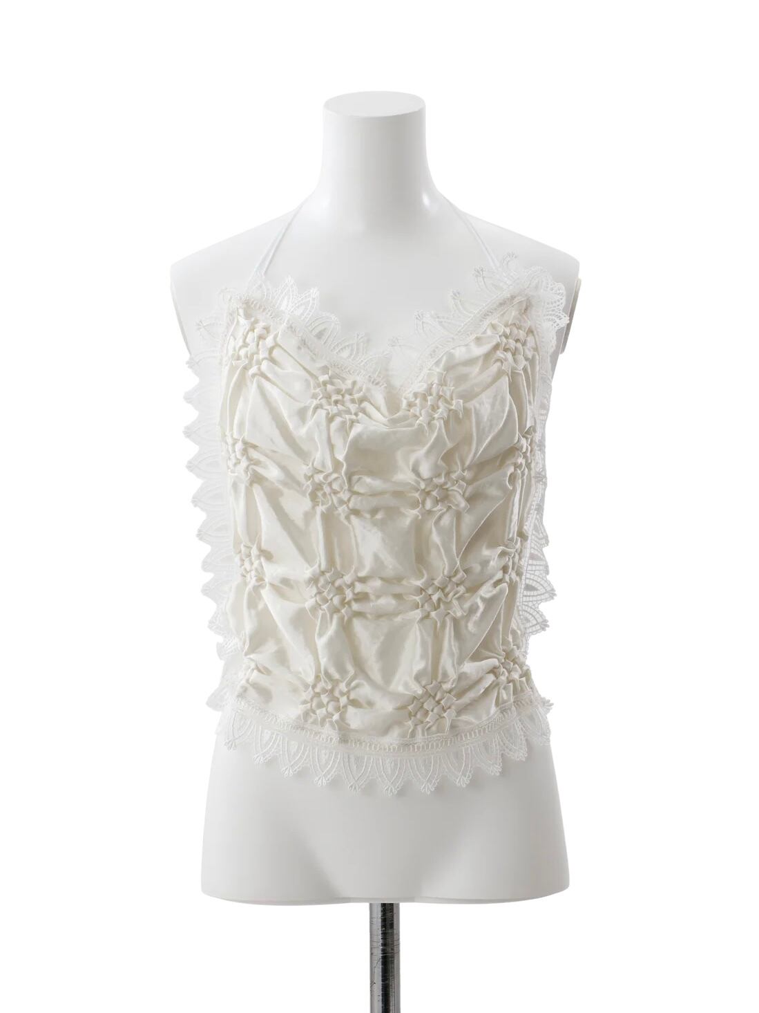 CreateClair ビスチェ SMOCKING VEILL BUSTIER Smocking veil bustier - Black
