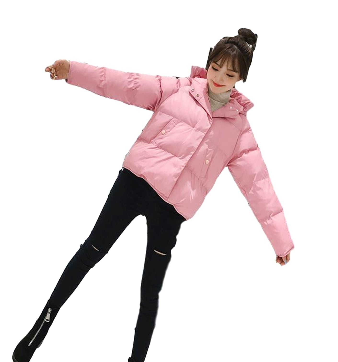 レディース ショートダウンジャケット(ピンク)