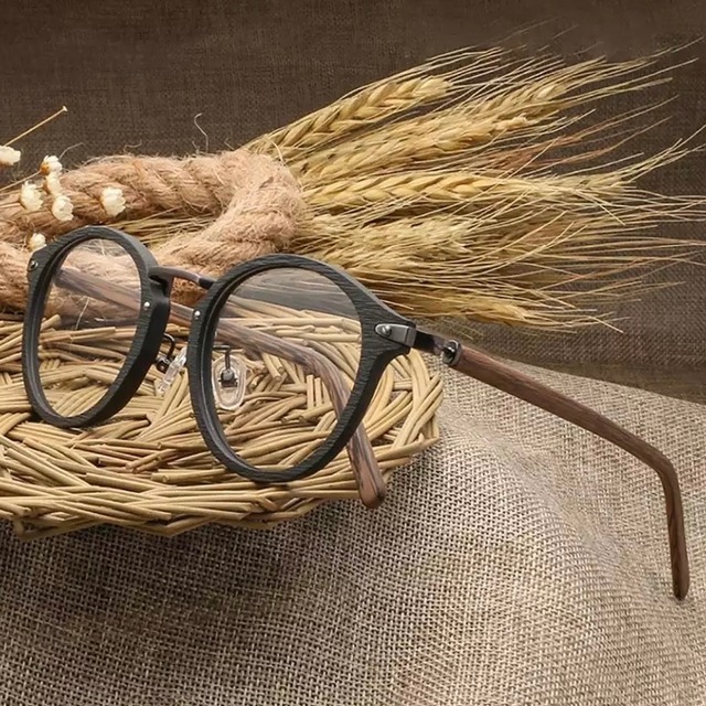 【TR0115】【Ranking Top】Wood grain glasses - Oval（木目のオーバルメガネ）