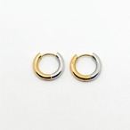 ステンレスバイカラーフープワンタッチピアス