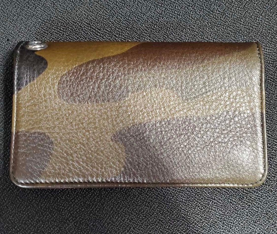 クロムハーツ　ウェーブウォレット　カモフラ クロムハーツ CHROME HEARTS 財布 Wave ウェーブ クロスボタン