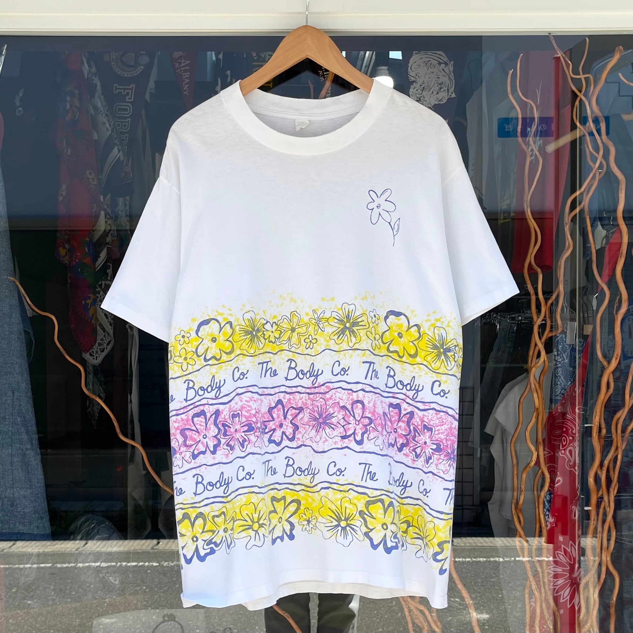 【Sz:M】90s 『花』Tシャツ
