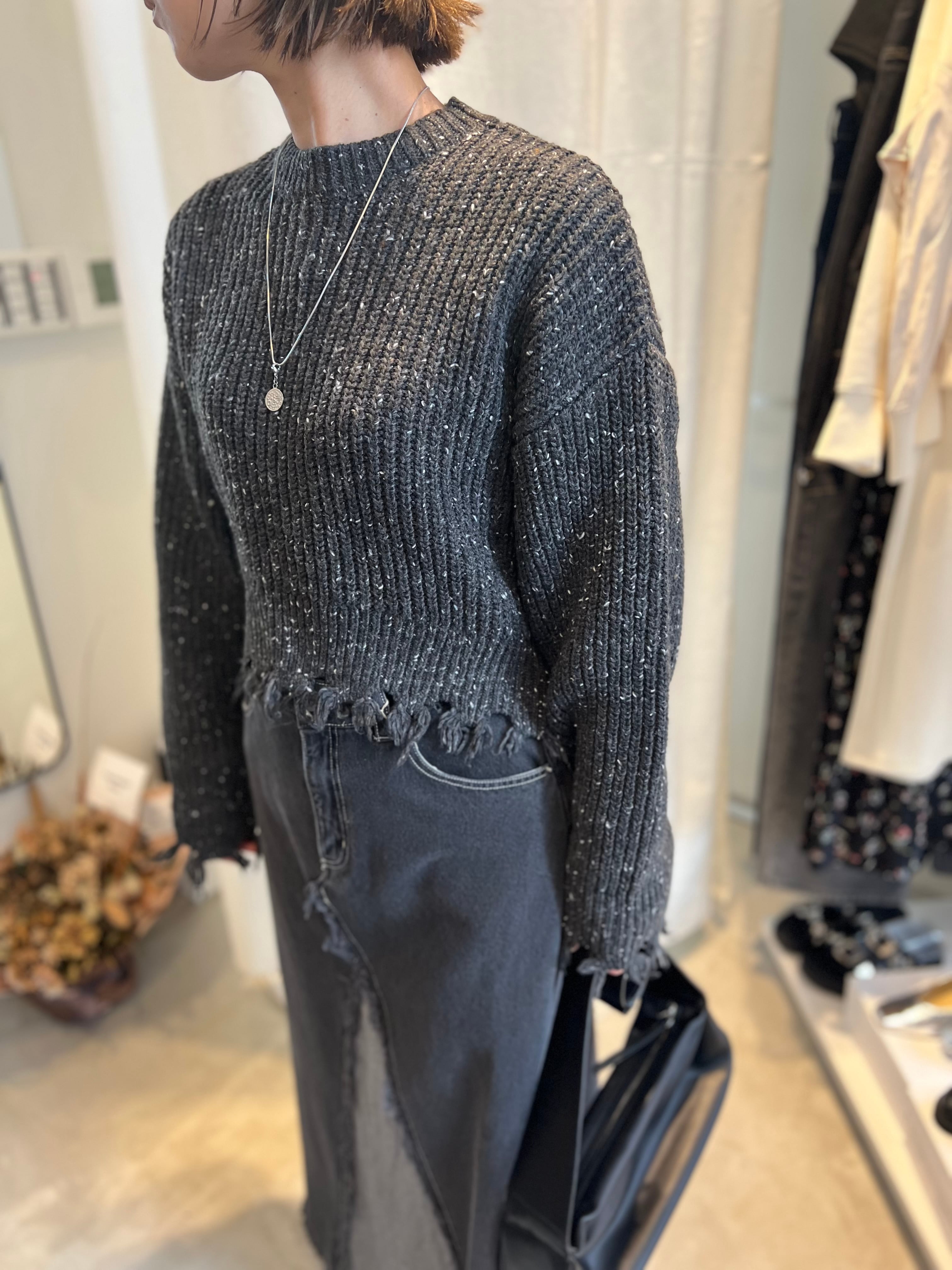 【cafune】ネップダメージニットプルオーバー 535984