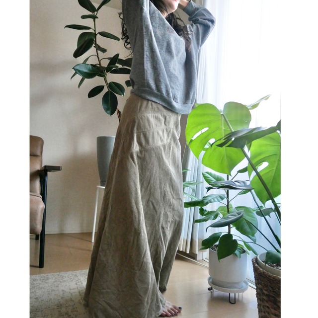 WOOL RICH corduroy long skirt