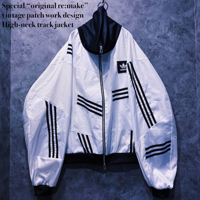 【doppio】Special “original re:make” vintage patch work design High-neck track jacket
