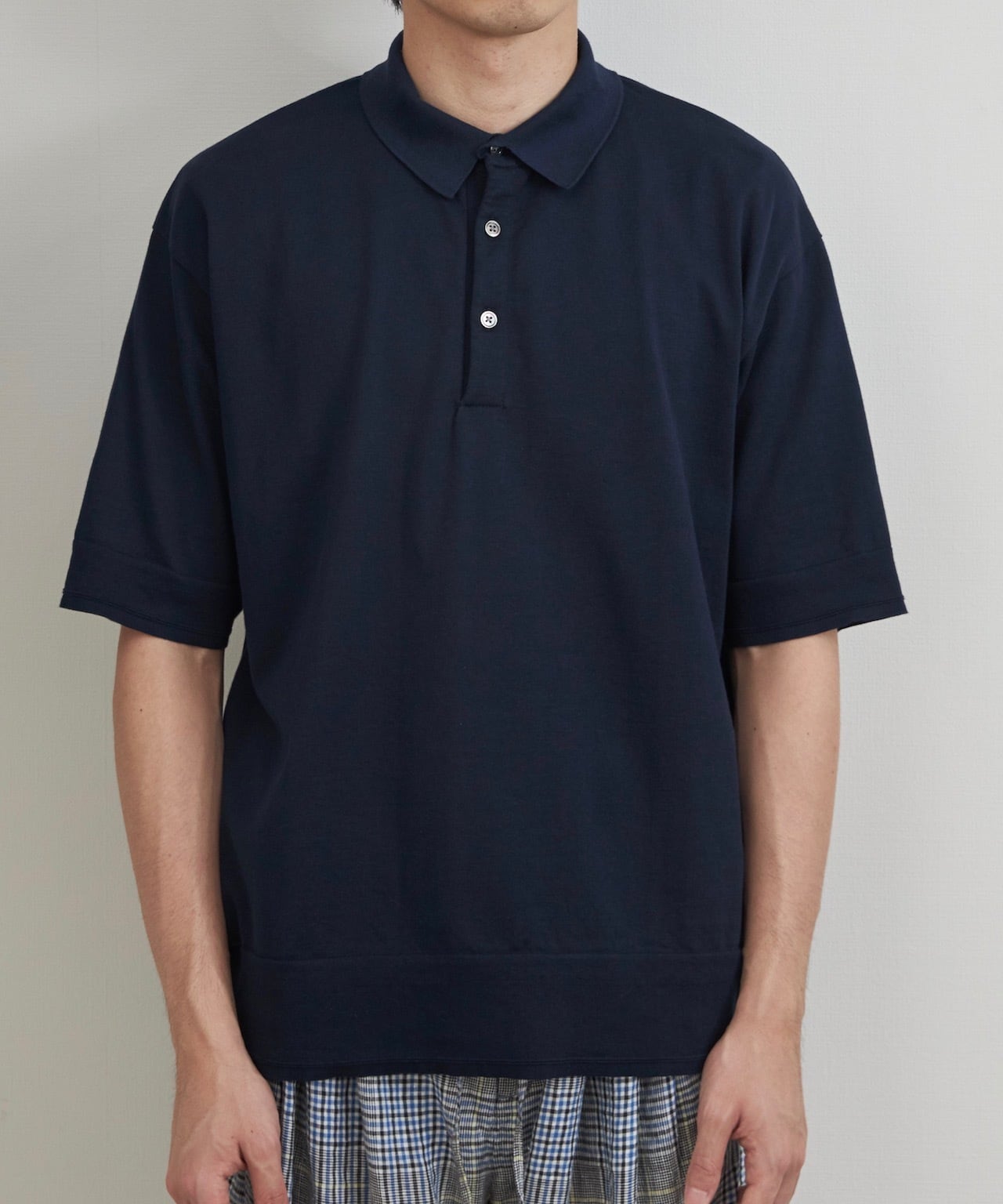 18GG KNIT POLO / 18GGニットポロシャツ(NAVY) | KICS DOCUMENT