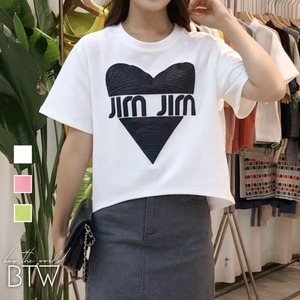 【韓国レディースファッション】バックスリットショート丈Tシャツ カジュアル かわいい スポーティ 夏 BW2599