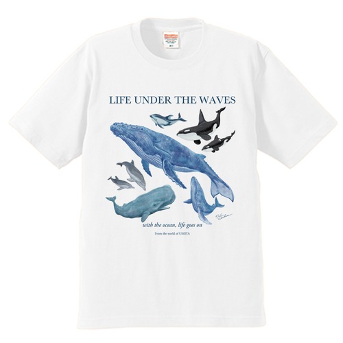 海の生きもの半袖Tシャツ（クジラ/シャチ/イルカ）｜LIFE UNDER THE WAVES Model-09