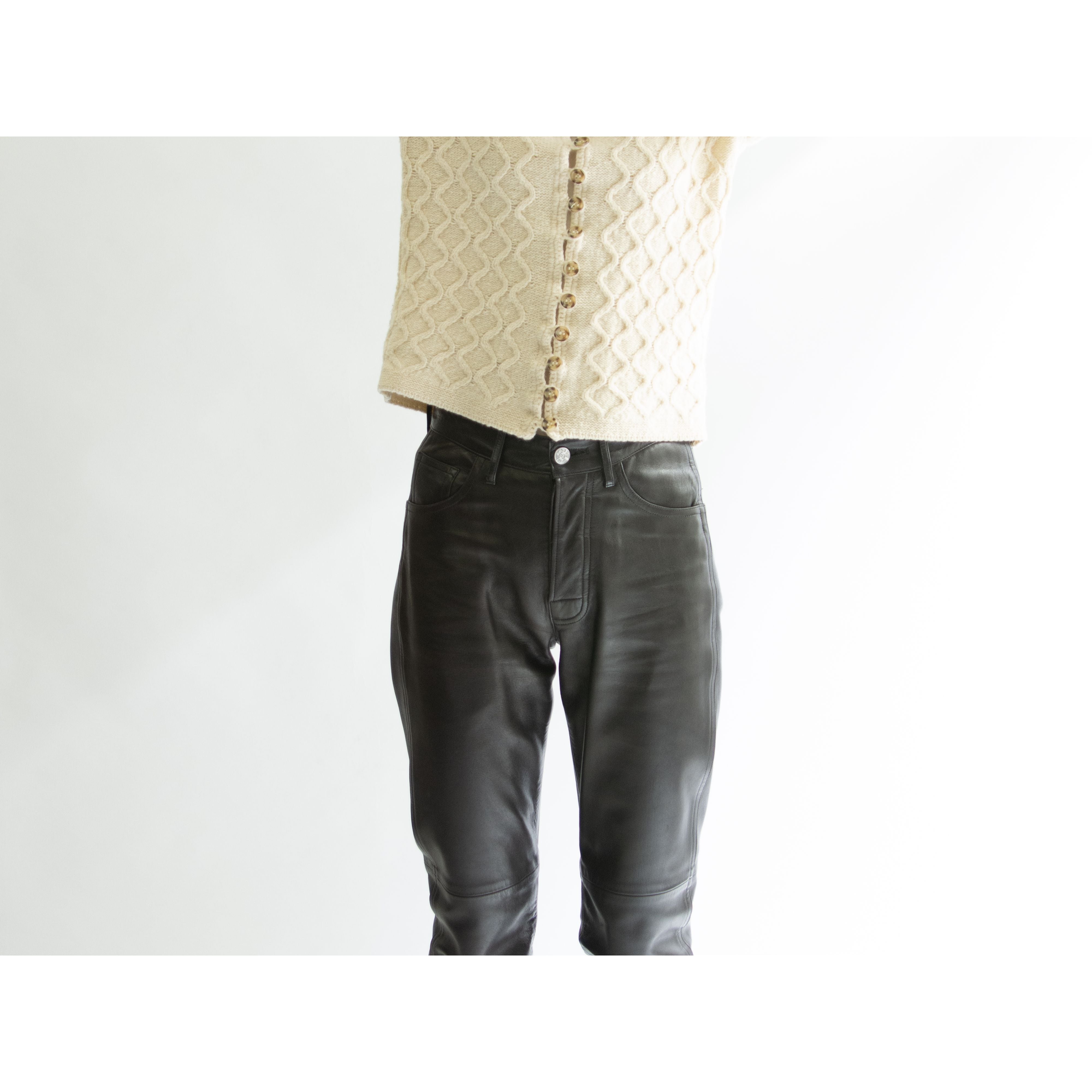 agnes b.】Made in France sheepskin leather pants（アニエスベー