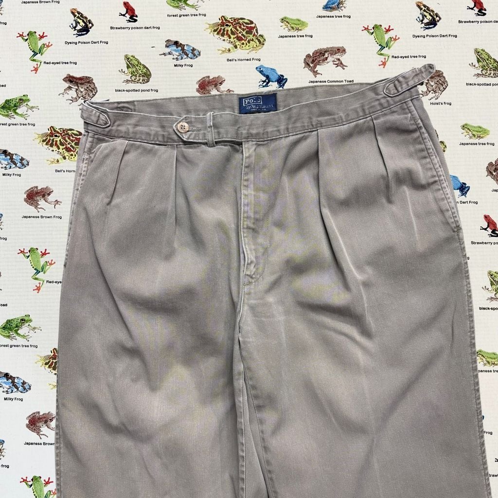 90's USA製 ラルフローレン Polo by Ralph Lauren 2タック チノ サイド