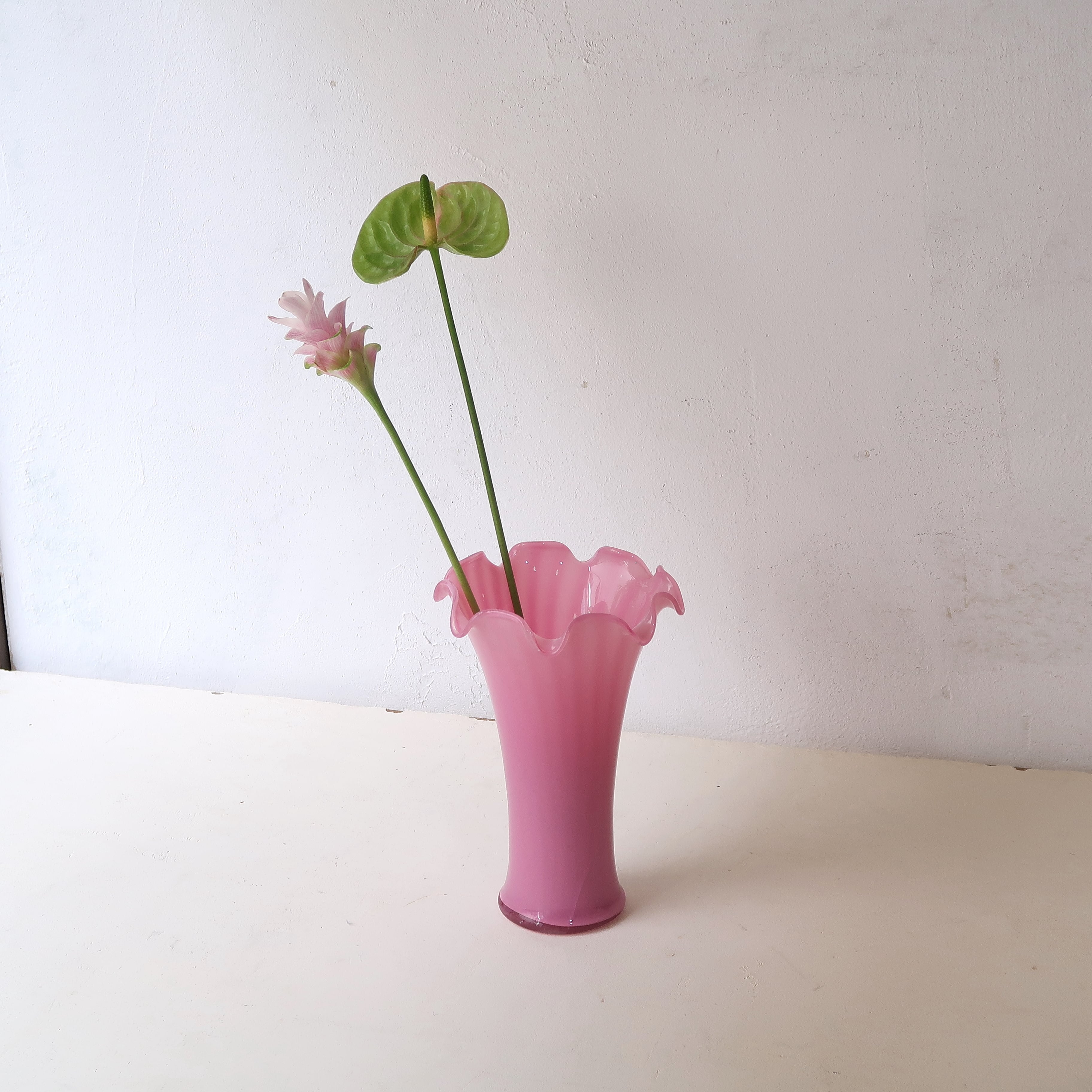 ピンクストライプの花瓶【ヒビ割れあり】 | SUISUI
