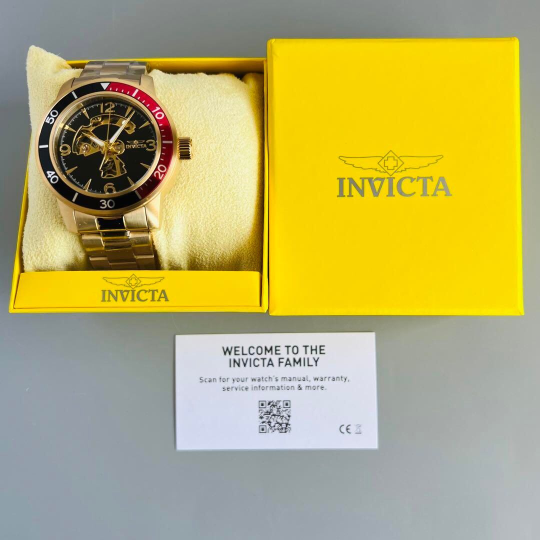 INVICTA インビクタ 腕時計 自動巻き レッド ブラック ゴールド メンズ 