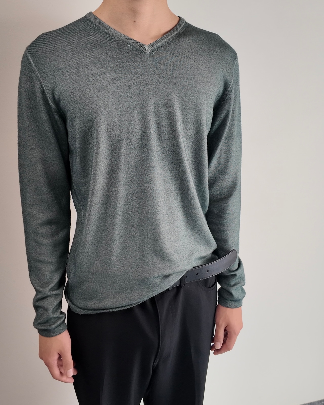 【Costanza di Spirito】light blue v-neck knit