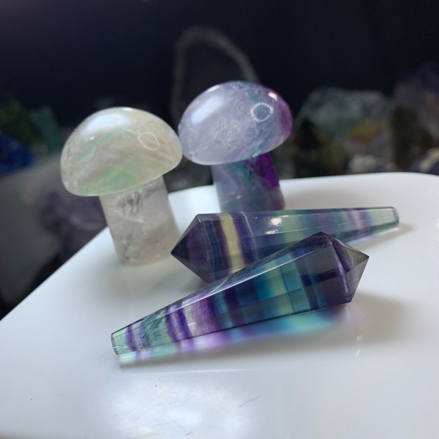 お客様オーダ品・アウトレットフローライトキノコ、ポイント