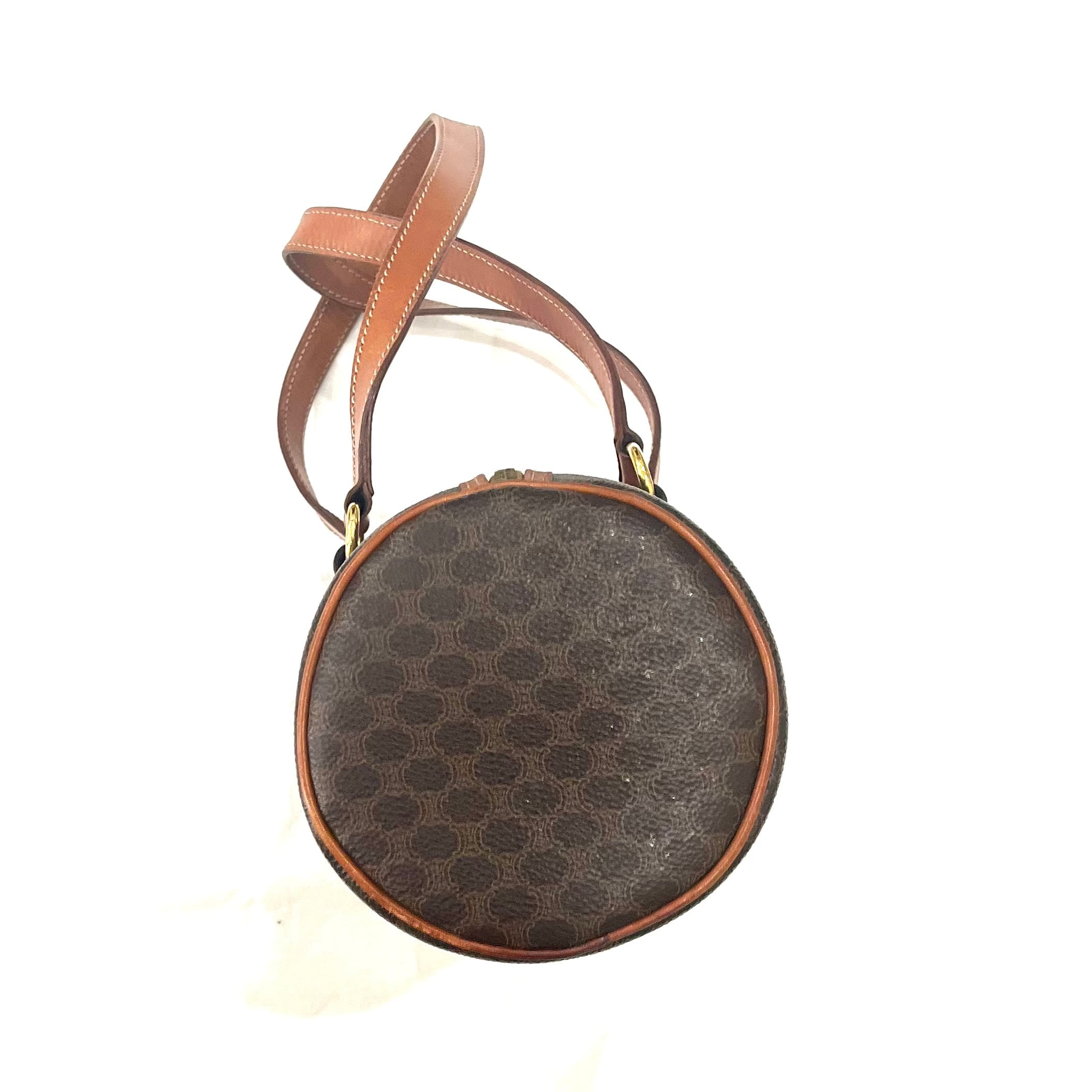 CELINE】2408 セリーヌ マカダムラウンドボストンショルダーバッグ
