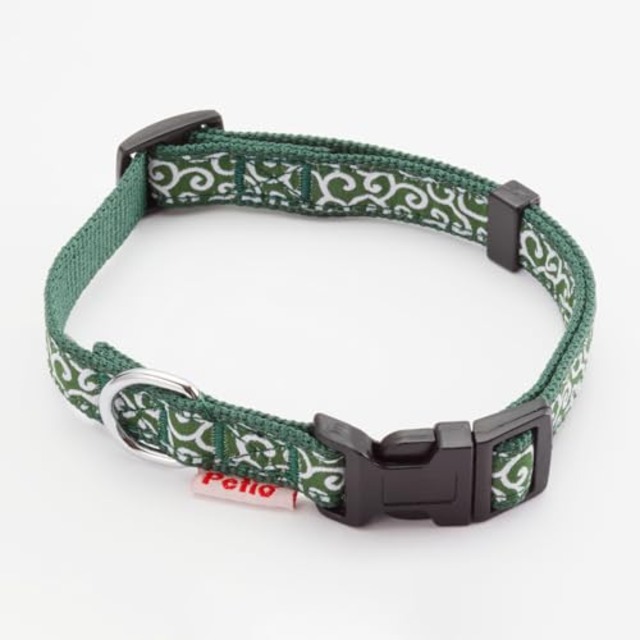 ペティオ (Petio) 首輪 犬雅 唐草カラー グリーン M サイズ