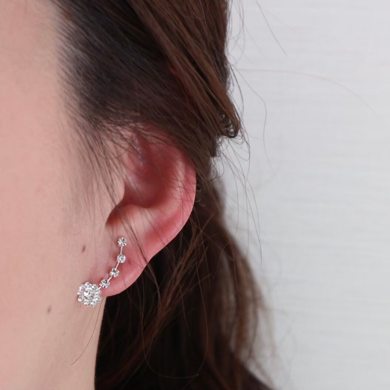 s925 ひまわりシルバーイヤーカフ