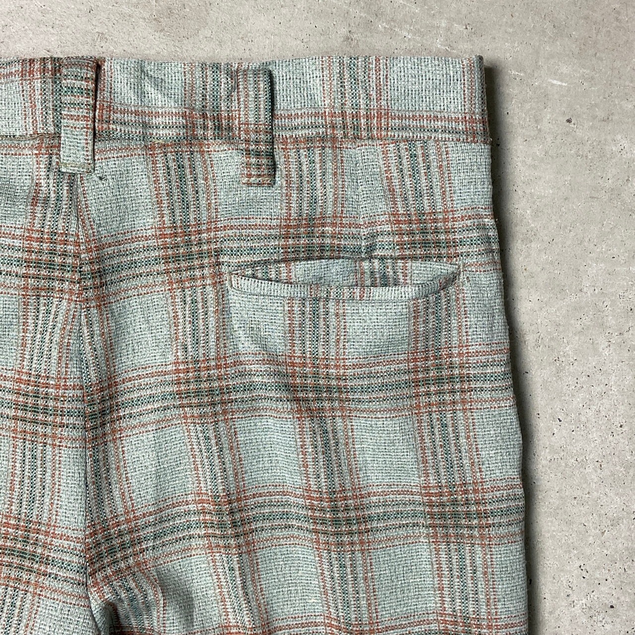 70年代 USA製 HAGGAR フレアパンツ ポリスラックス メンズW35 古着 70s 