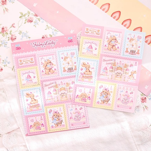 新作☆FL813 ｜Fairylady【奶油兔的幻想國】キラキラシートシール