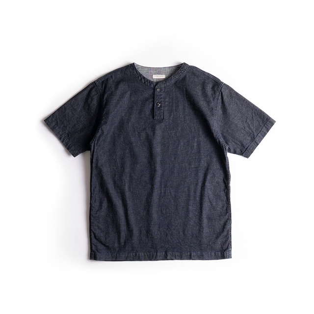 Henley neck denim T-shirt【ヘンリーネックデニムTシャツ】color IND / GRY / FADED IND / ECRU / SAKURA / IND×BK