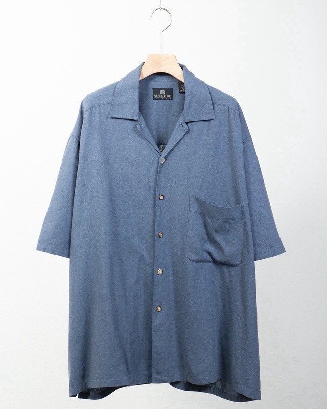 open collar all silk short sleeve shirt