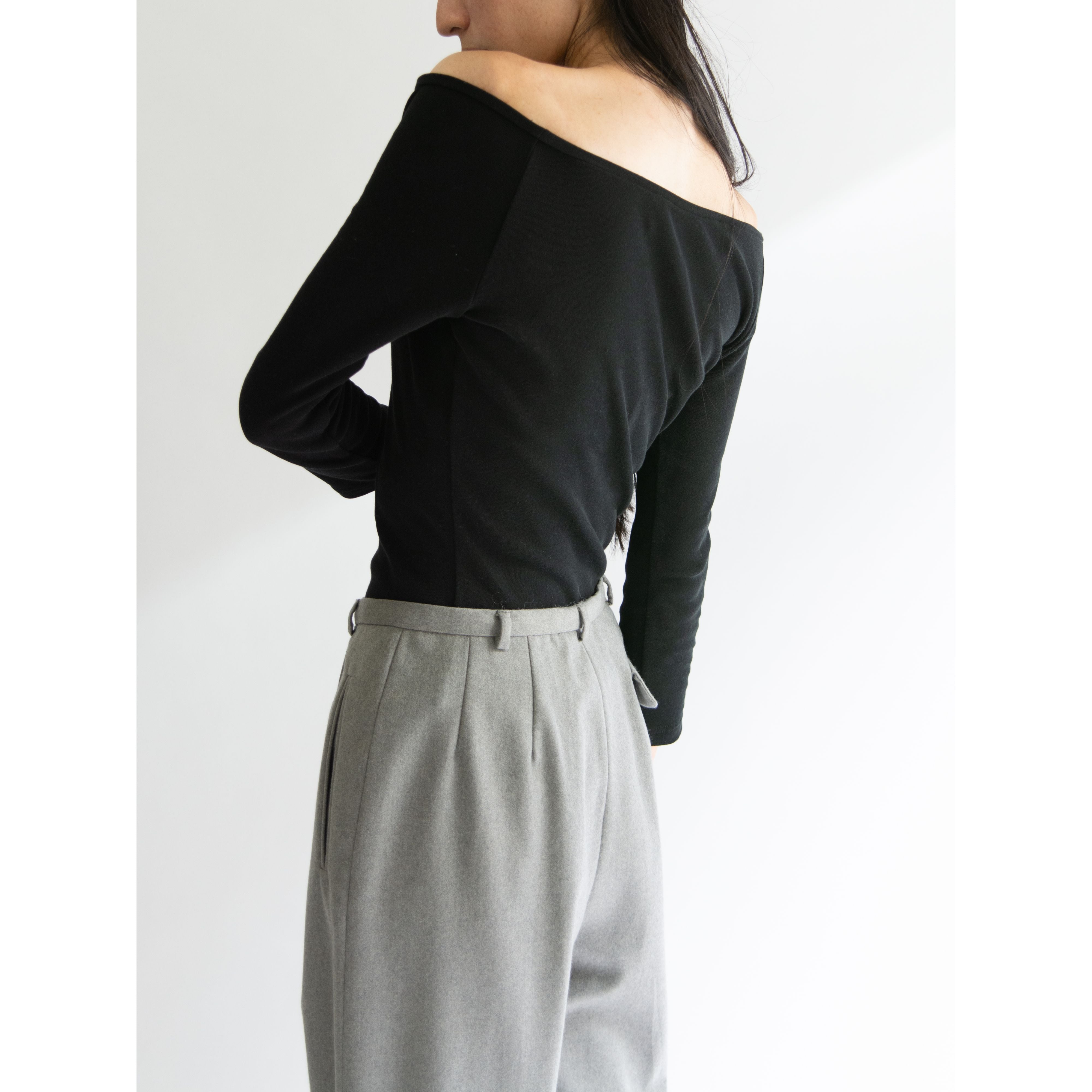 【Jeanne Lanvin】Made in France 100% Cotton Off the Shoulder Top（ジャンヌ ランバン フランス製コットンオフショルダートップス）