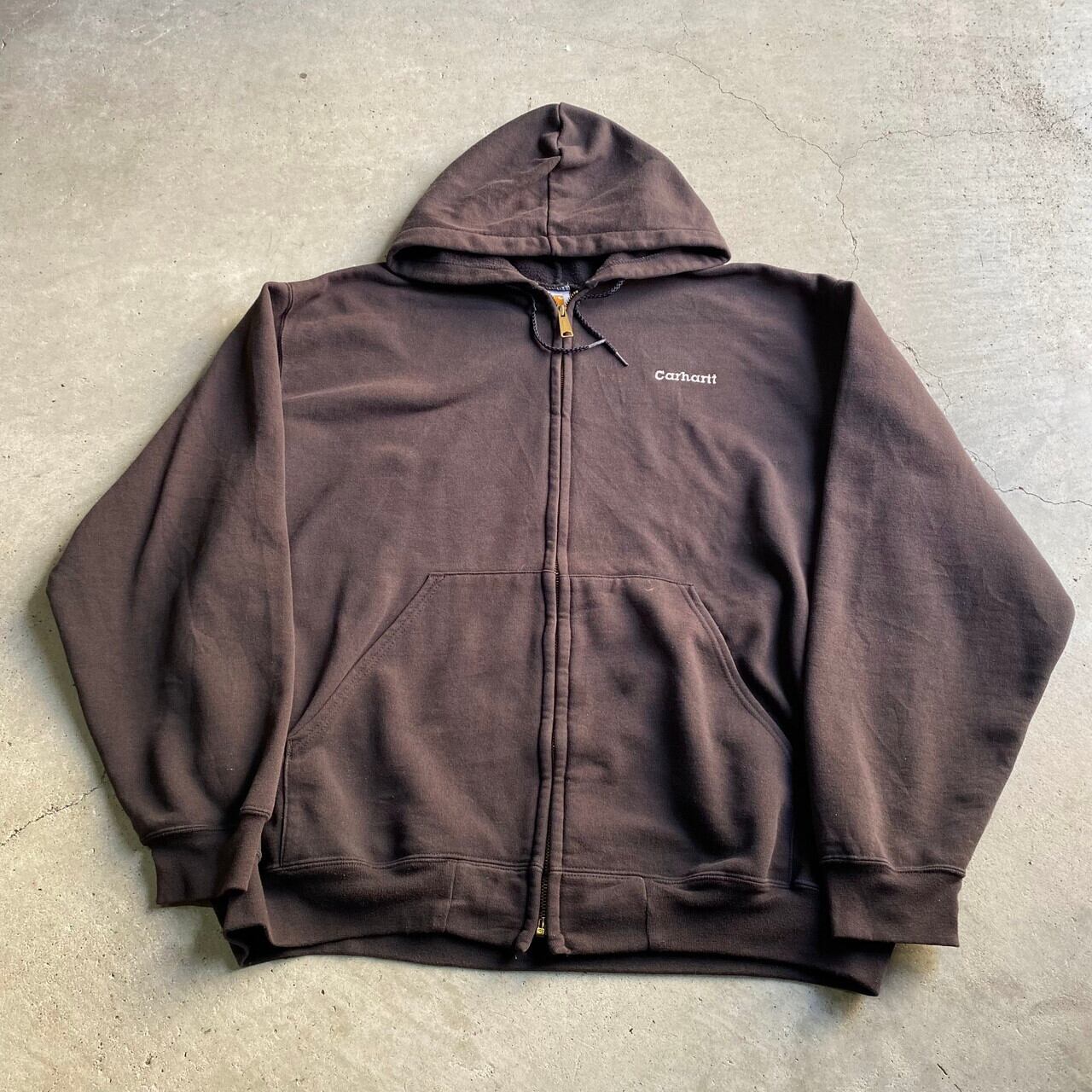 【US◎希少レア】Carhartt フルジップパーカー デカロゴ ボロ S