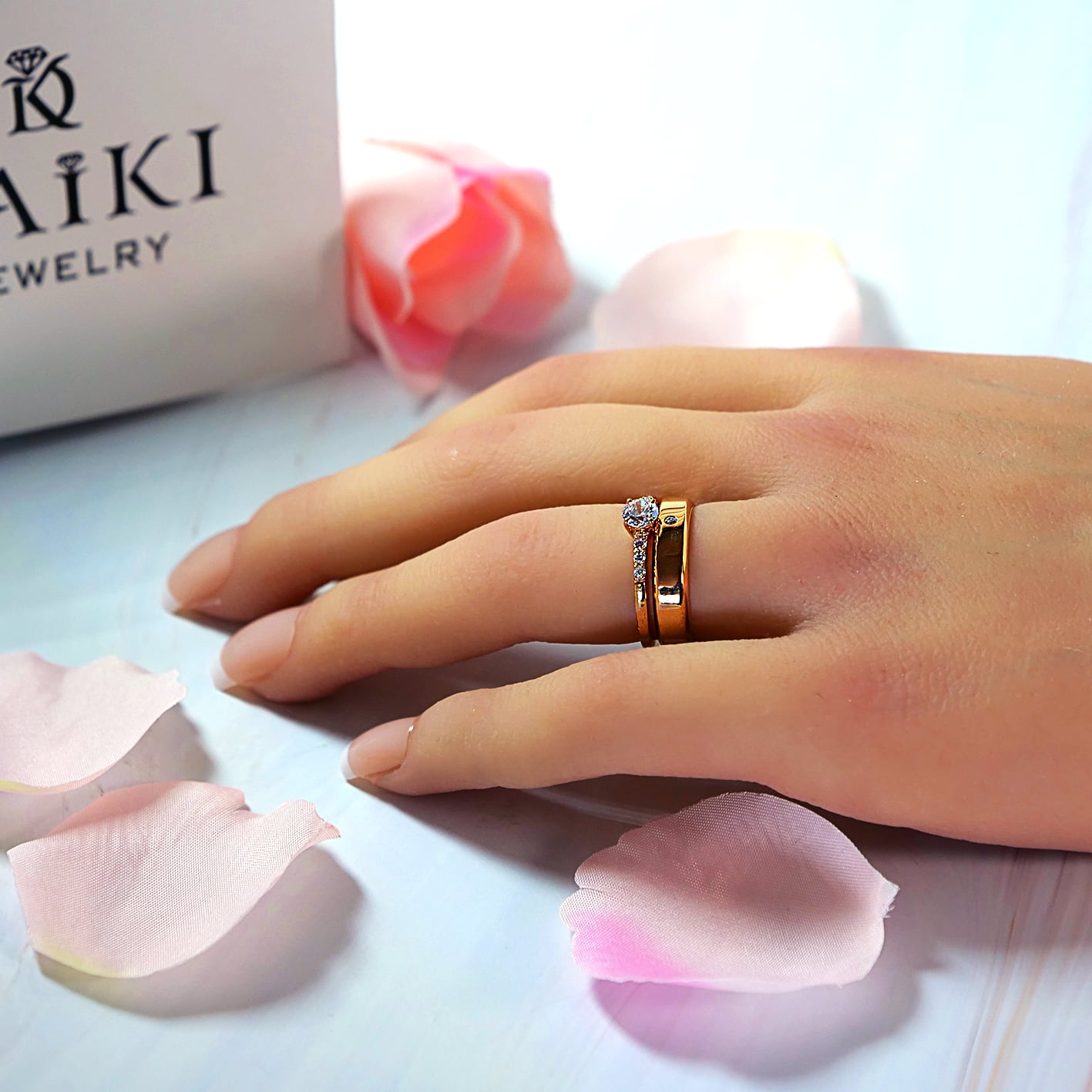 【K18ゴールド プラチナ エンゲージリング 婚約指輪】K18 Pt950 天然ダイヤモンド モアサナイト 婚約指輪 エンゲージリング シリーズ003