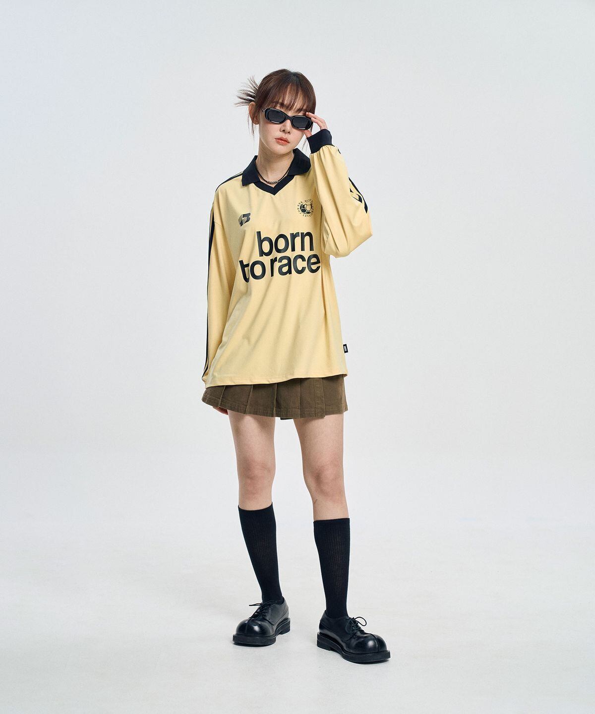 MOO/IVE イソ 着用/BORN TRACK LONG SLEEVE FOOTBALL JERSEY ☆IVE イソ 着用!!【MOO】BORN TRACK LONG SLEEVE FOOTBALL
