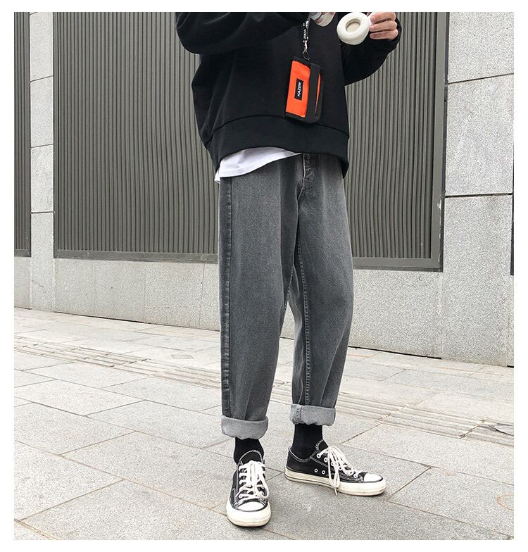 全2色 デニム パンツ ストレート カジュアル シンプル 無地