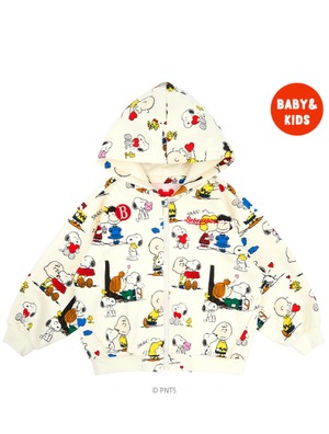 [BEBE DE PINO] All over Snoopy friends hooded zip up jacket 正規品 韓国ブランド 韓国ファッション 韓国代行 韓国通販 ベベドピノ bebedepino 日本 店舗 韓国 子供服